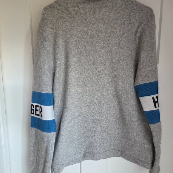 Grey Wool Blend Logo Turtleneck Oversized Sweater size small - Picture 4 of 5